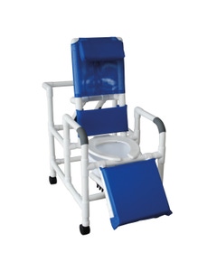 Wheeled Reclining Shower/Commode Chair with Legrest