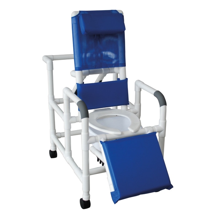 Wheeled Reclining Shower/Commode Chair with Legrest Performance