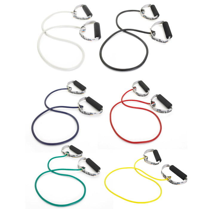 THERABAND Resistance Bands With Handles Resistance Tubing Performance Health