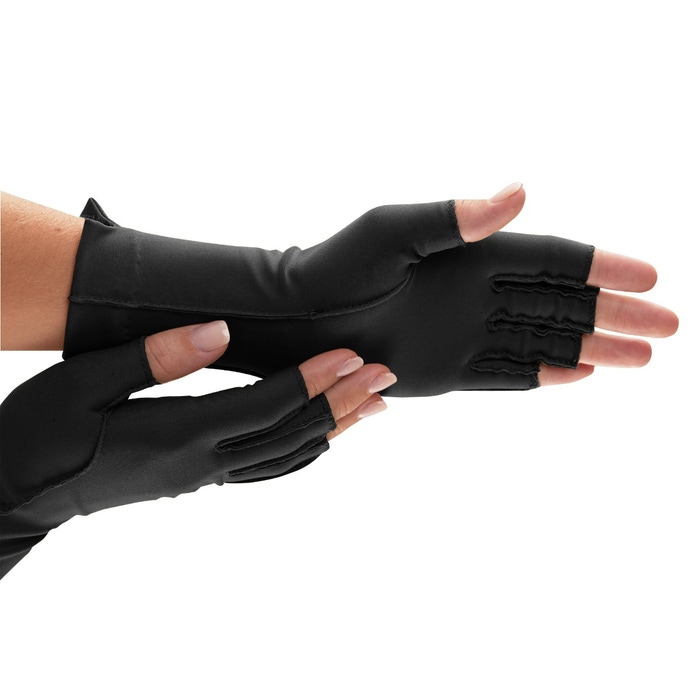 Isotoner Therapeutic Gloves (Open Finger, Black, Pair)