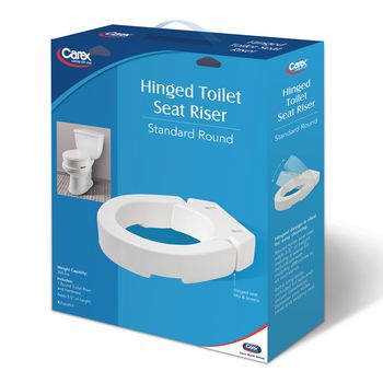Carex Hinged Raised Toilet Riser - Easy Cleaning and Installation