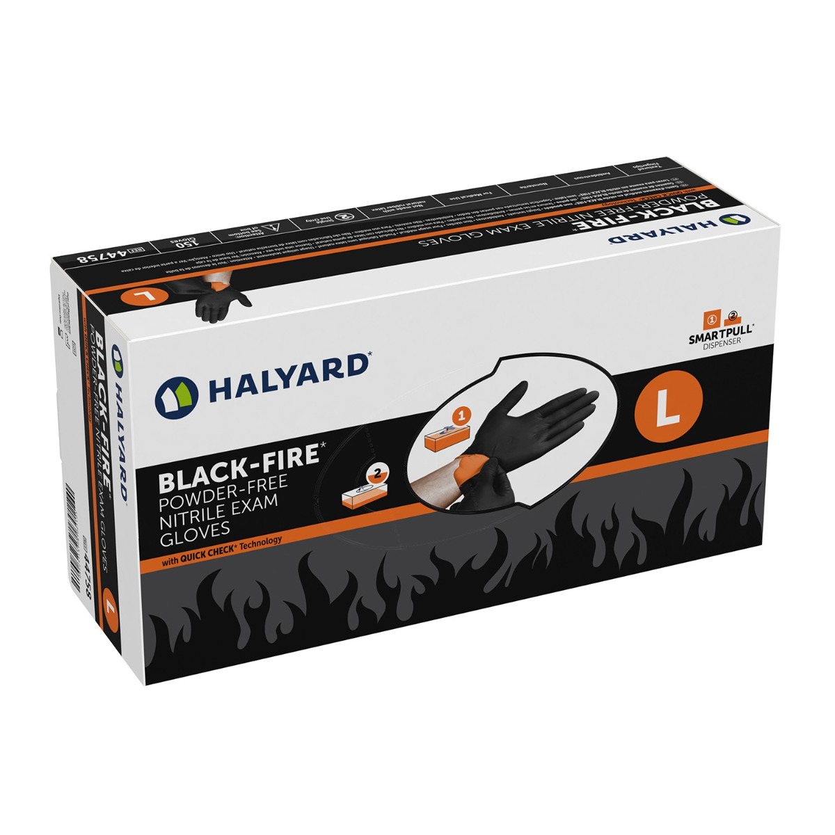 Halyard Black-Fire Powder-Free Nitrile Exam Gloves no packaging