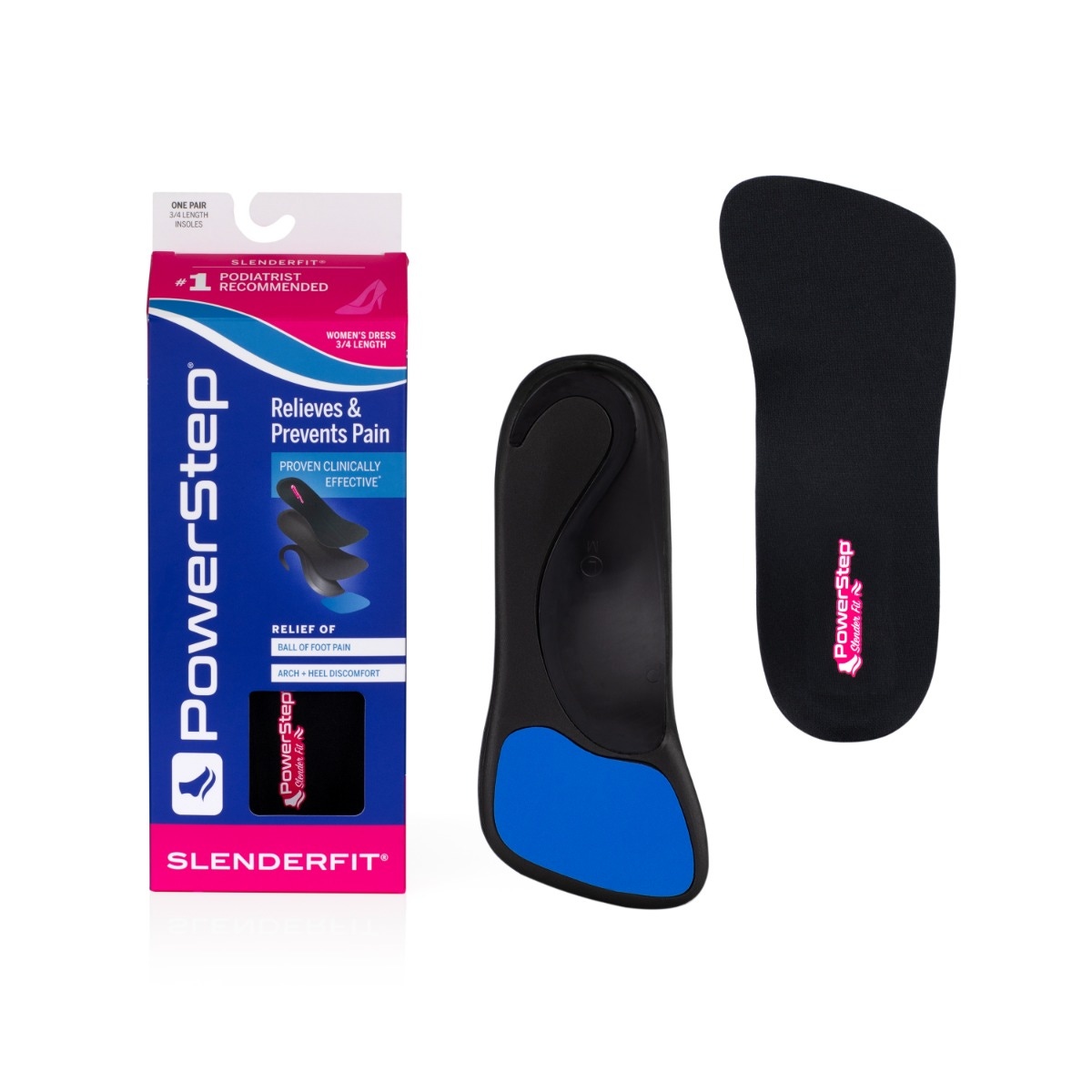 SlenderFit insoles help relieve foot pain in fashion shoes. Performance Health
