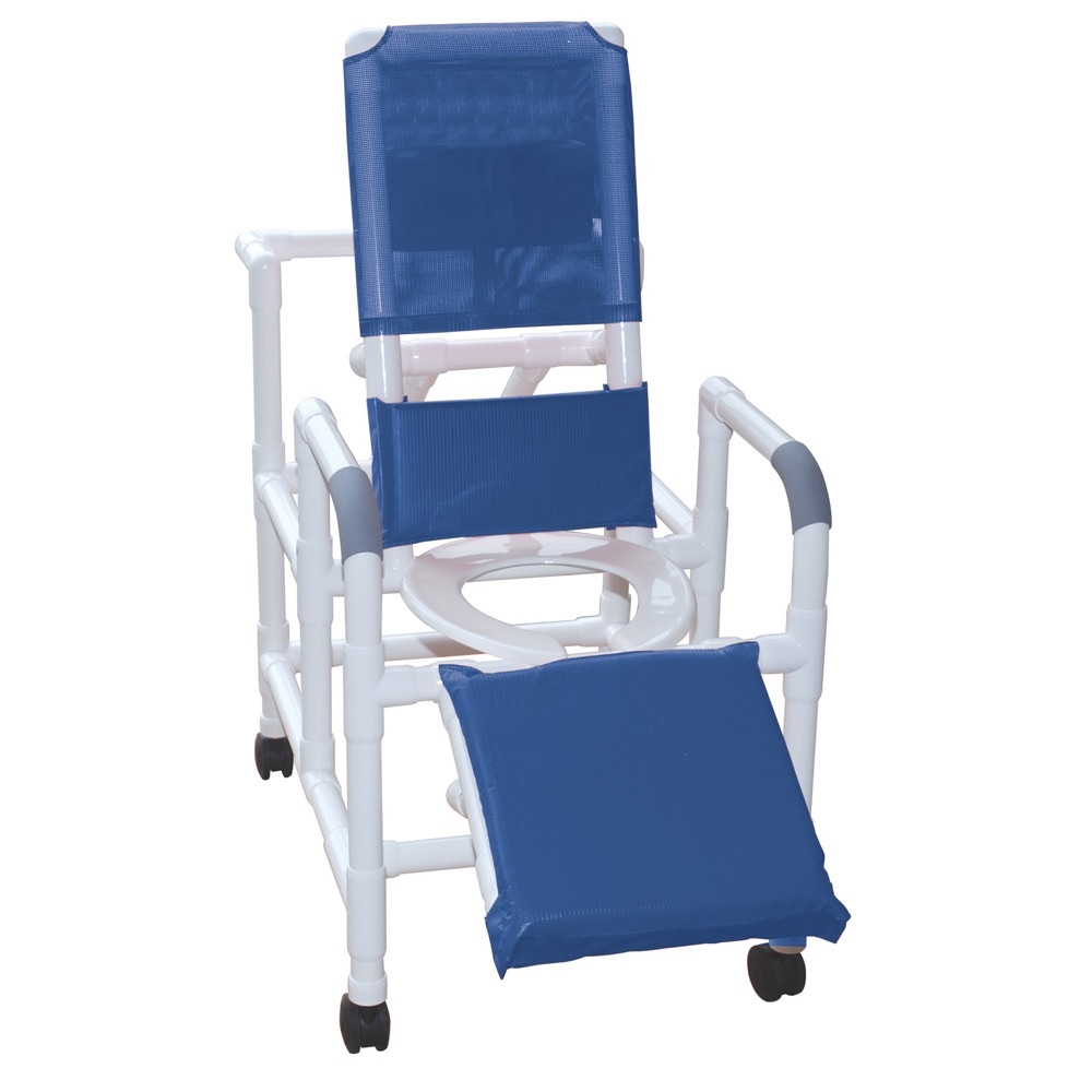 Wheeled Reclining Shower/Commode Chair with Legrest