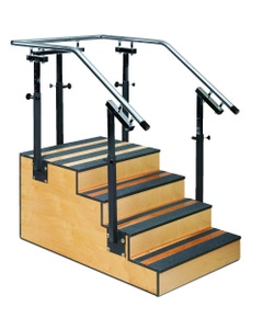 Staircases with Height-Adjustable Handrails - One-Sided