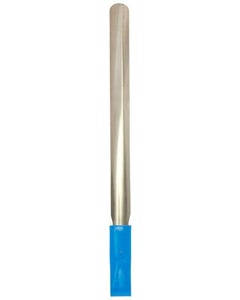 Stainless steel shoehorn/sock aid with plastic handle with hook