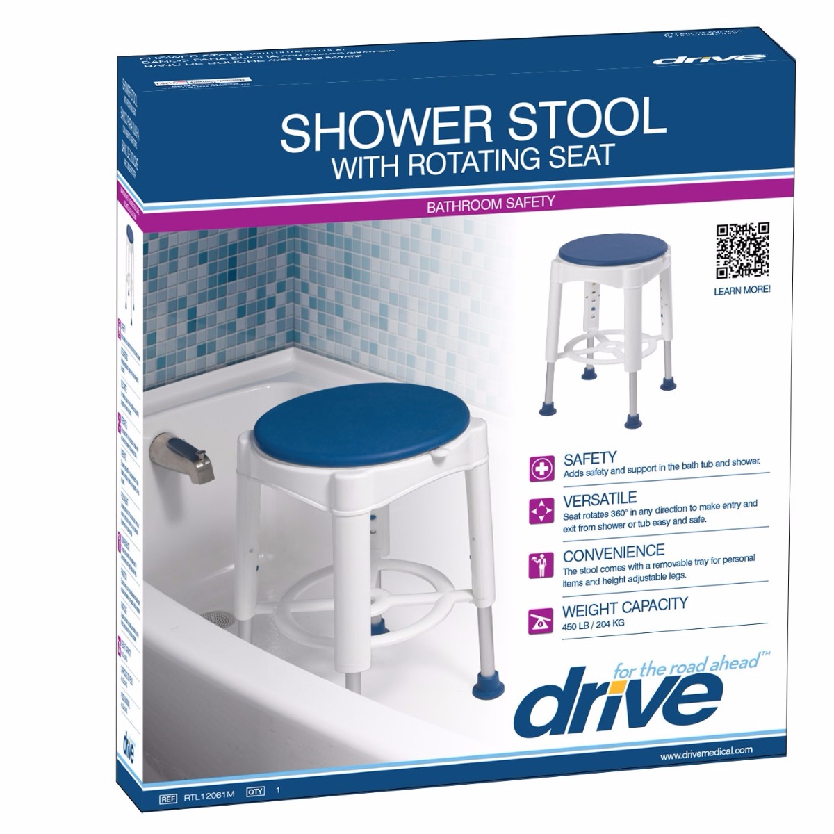 Swivel Shower Chair with Shelf
