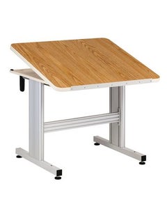 Personal Work Table with Tilt Top & Casters - Crank Height Adjustable