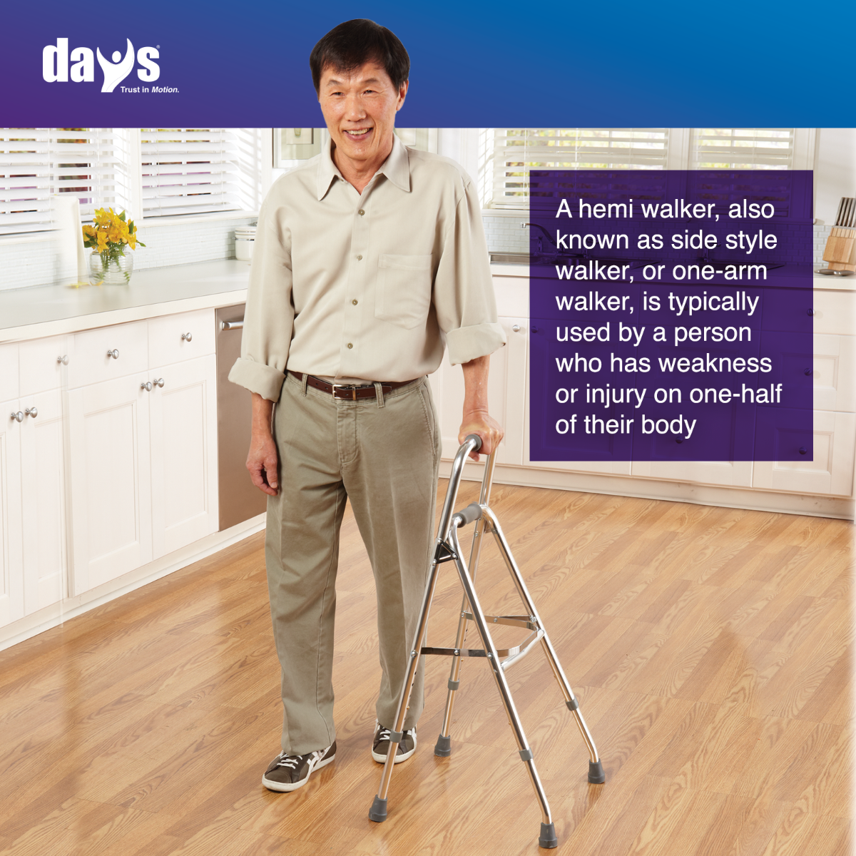 Days Folding Hemi Walker Enhanced Mobility Aid